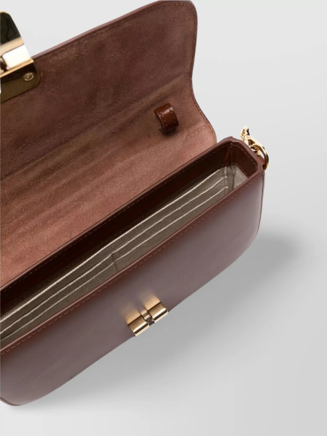 APC LEATHER SHOULDER BAG WITH DETACHABLE STRAP AND CHAIN HANDLE