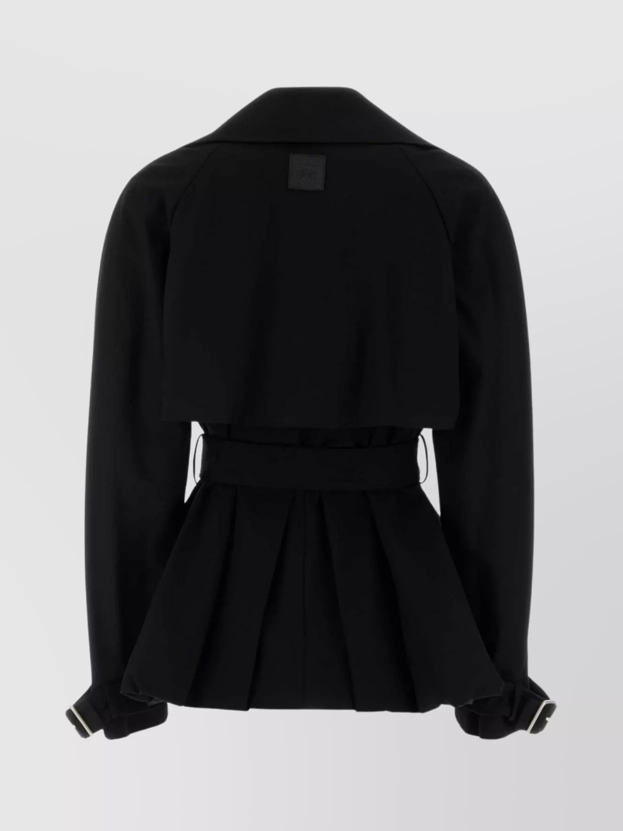 Loewe Trench Coat With Belted Waist And Pleats In Black