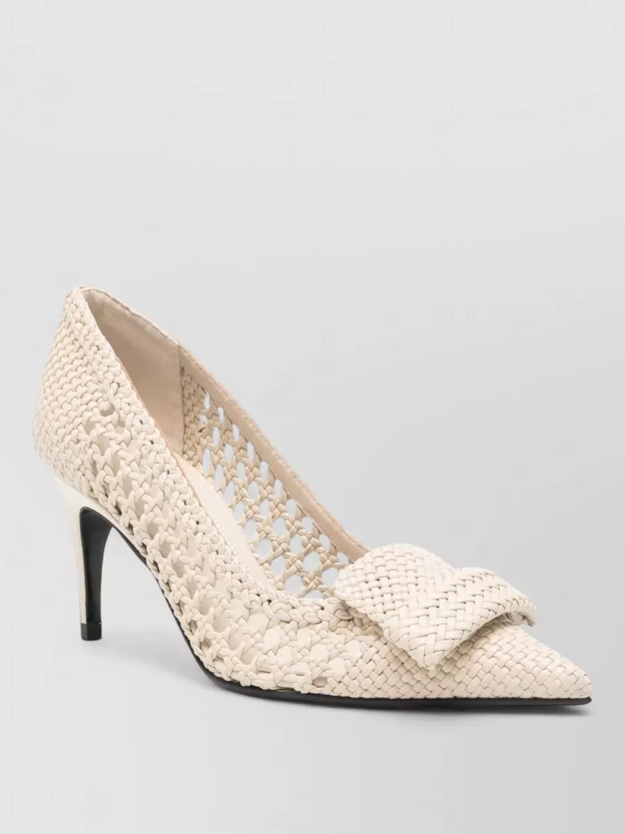 Sergio Rossi Woven Leather Pointed-Toe Pumps