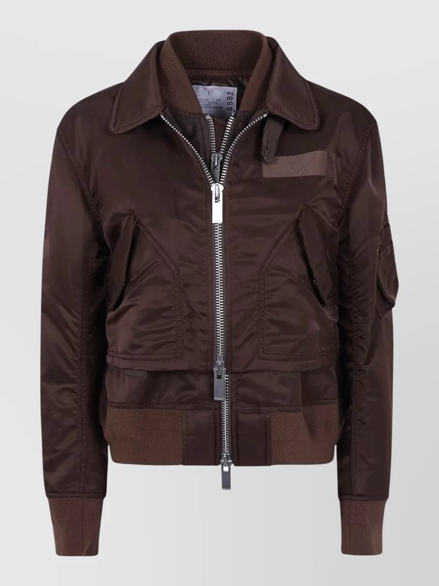 Sacai Nylon twill layered bomber jacket