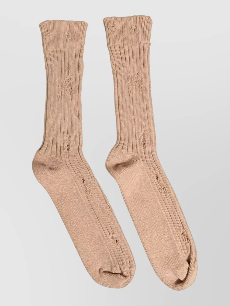 Dolce&Gabbana Distressed Mid Calf Socks