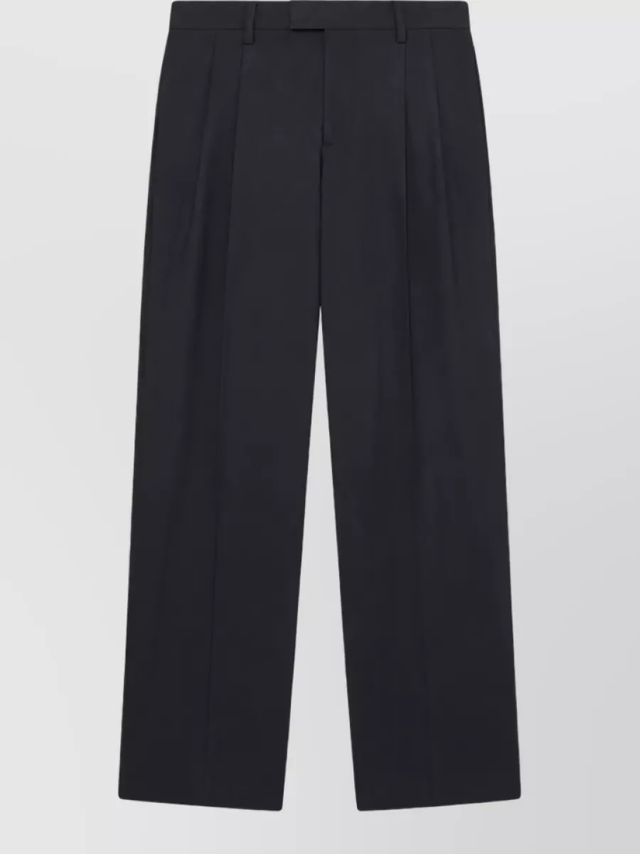 Lardini wool herringbone double-pleated tailored trousers