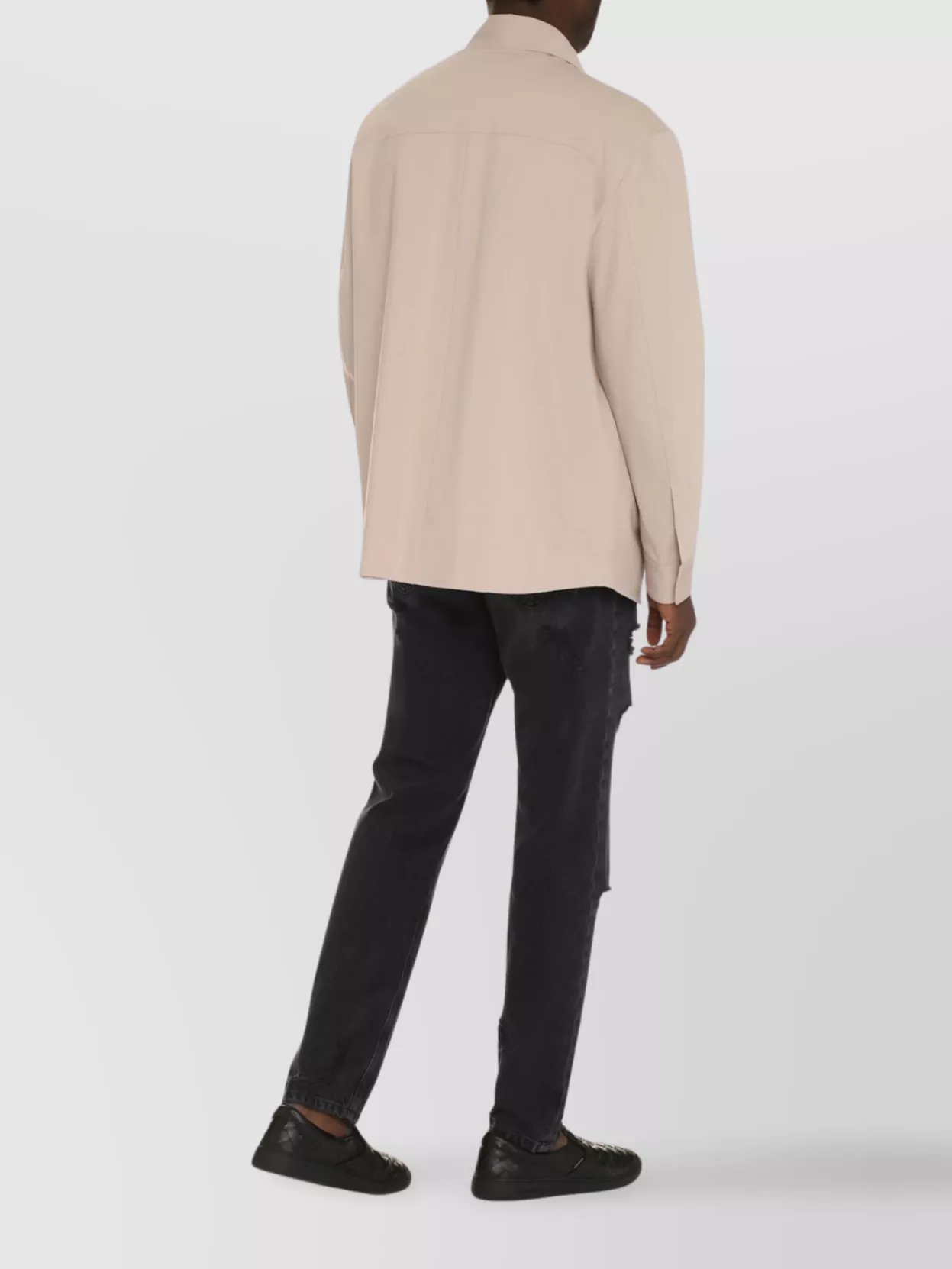 Dolce&Gabbana Collared Technical Fabric Overshirt With Front Pockets