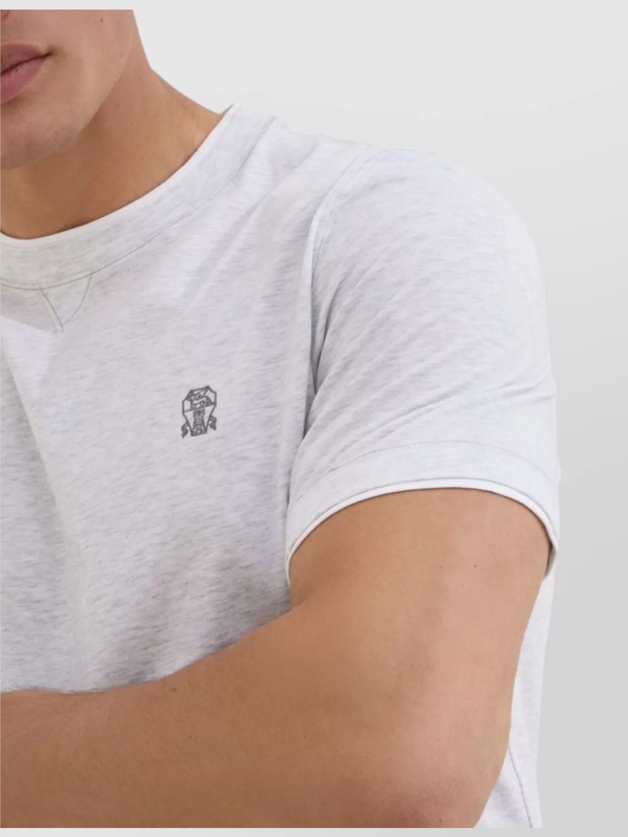 Brunello Cucinelli Logo Crew Neck Cotton T-Shirt
