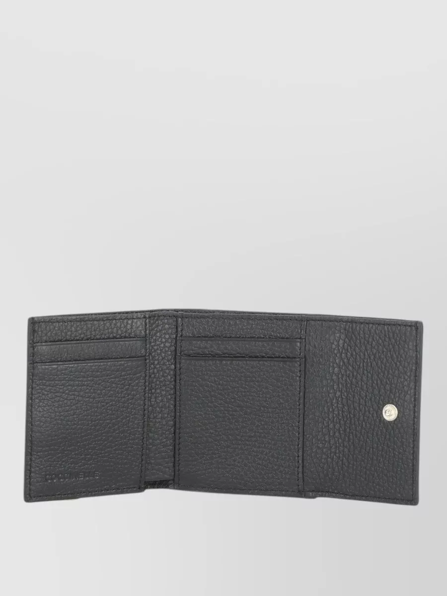 Coccinelle Leather Wallet Foldable Design Rear Pocket Zip