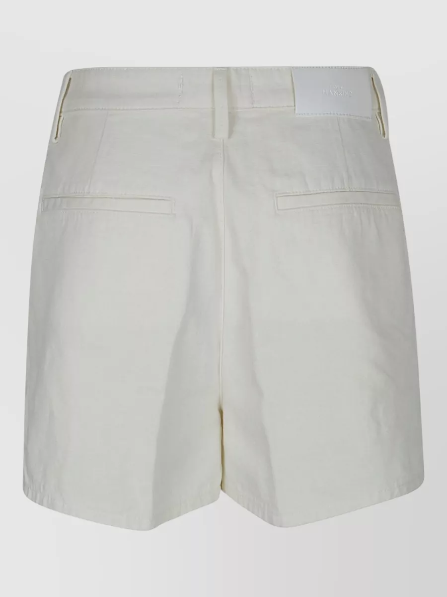 7 For All Mankind Linen-Blend Straight-Leg Knee-Length Shorts