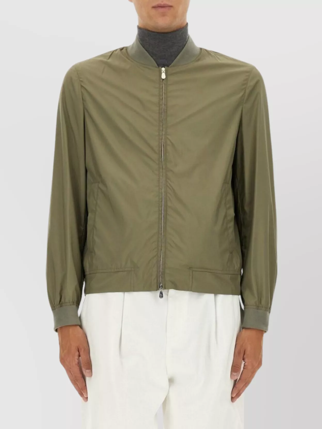 Brunello Cucinelli Zip Front Bomber Jacket Pockets