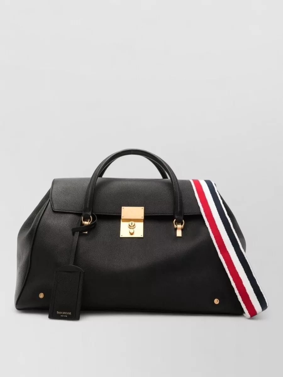 Thom Browne pebble-grain leather clutch bag