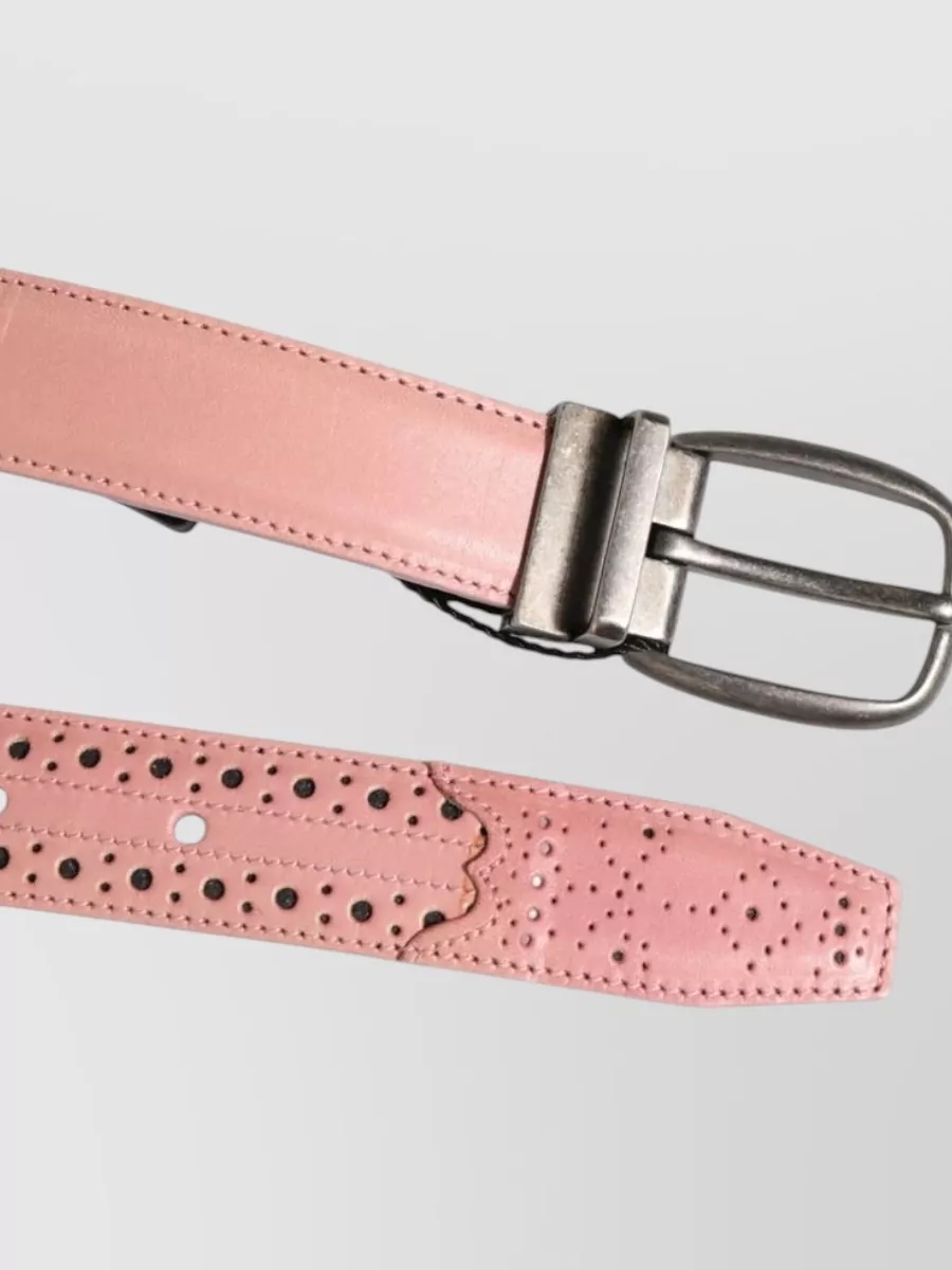 Dolce&Gabbana Leather Perforated Buckle Belt