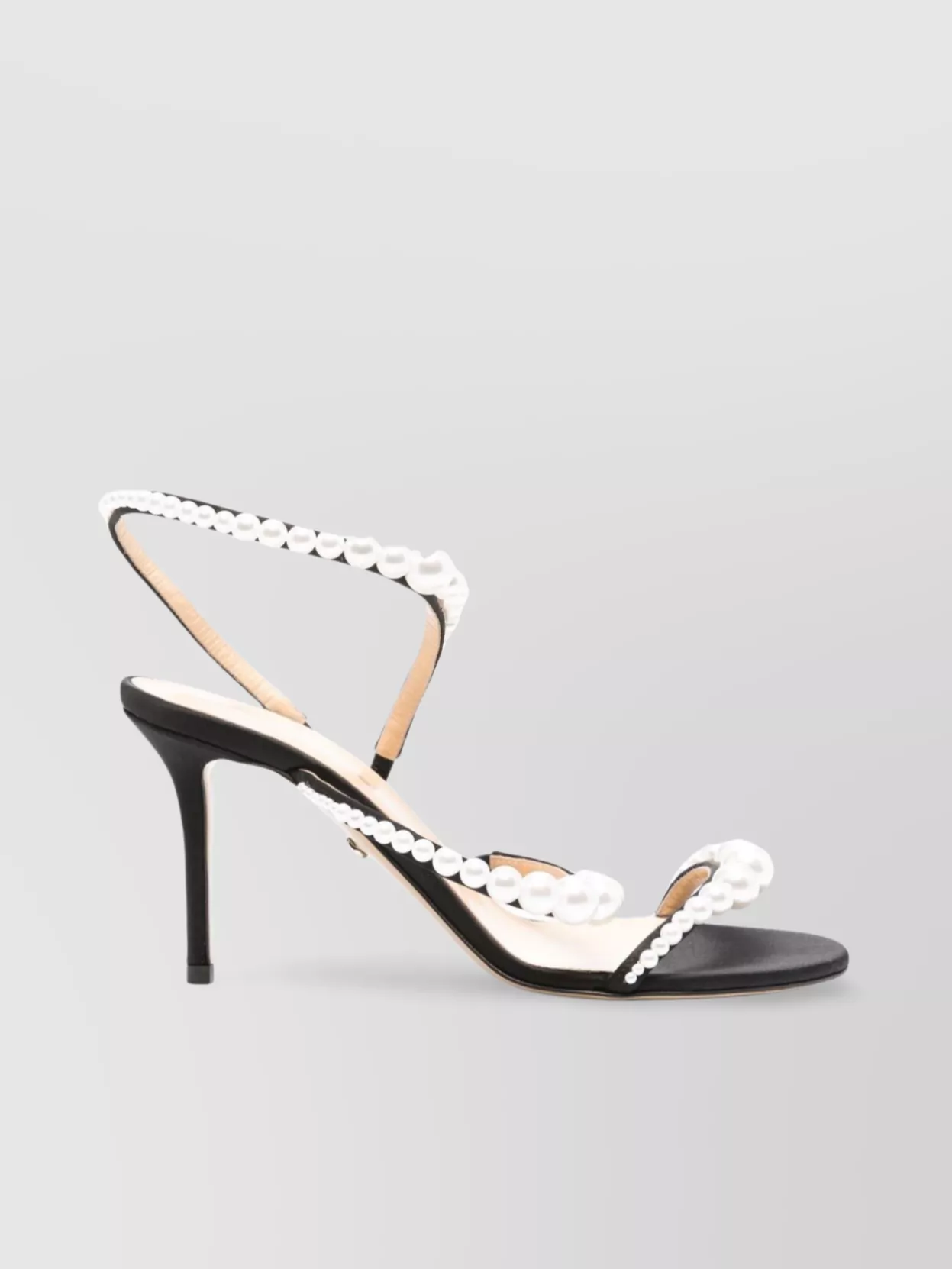Mach&mach Satin Pearl Sandals Round Toe
