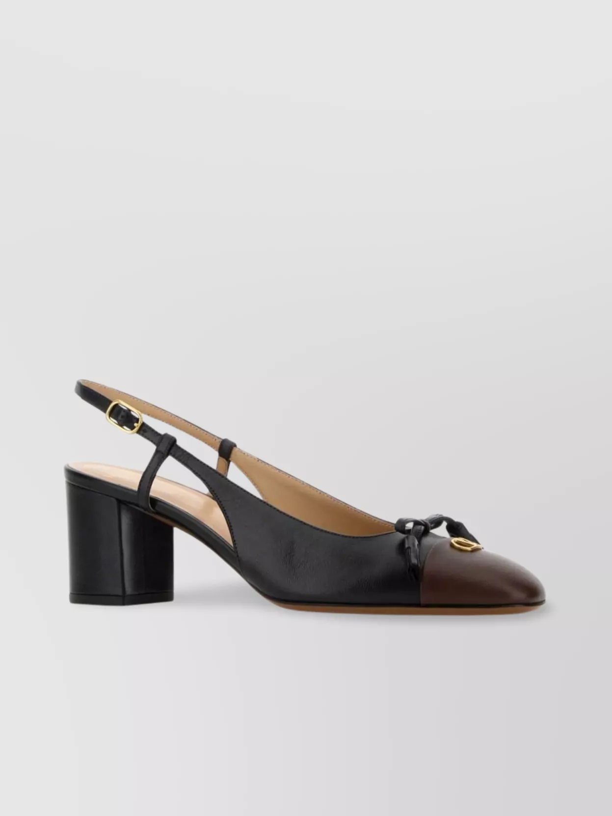Valentino Garavani Leather Vlogo Signature Pumps With Block Heel