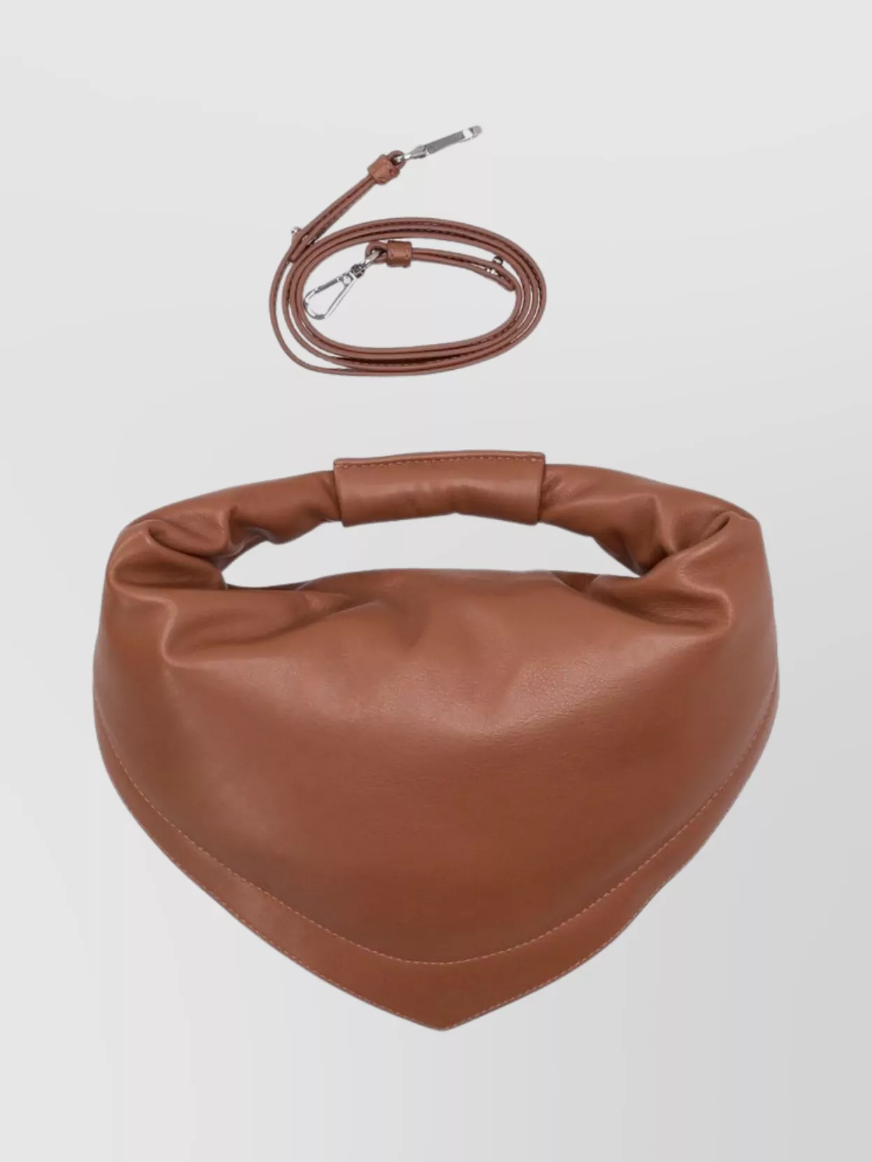 Federico Cina Triangle Folded Shoulder Bag Midi Style In Brown