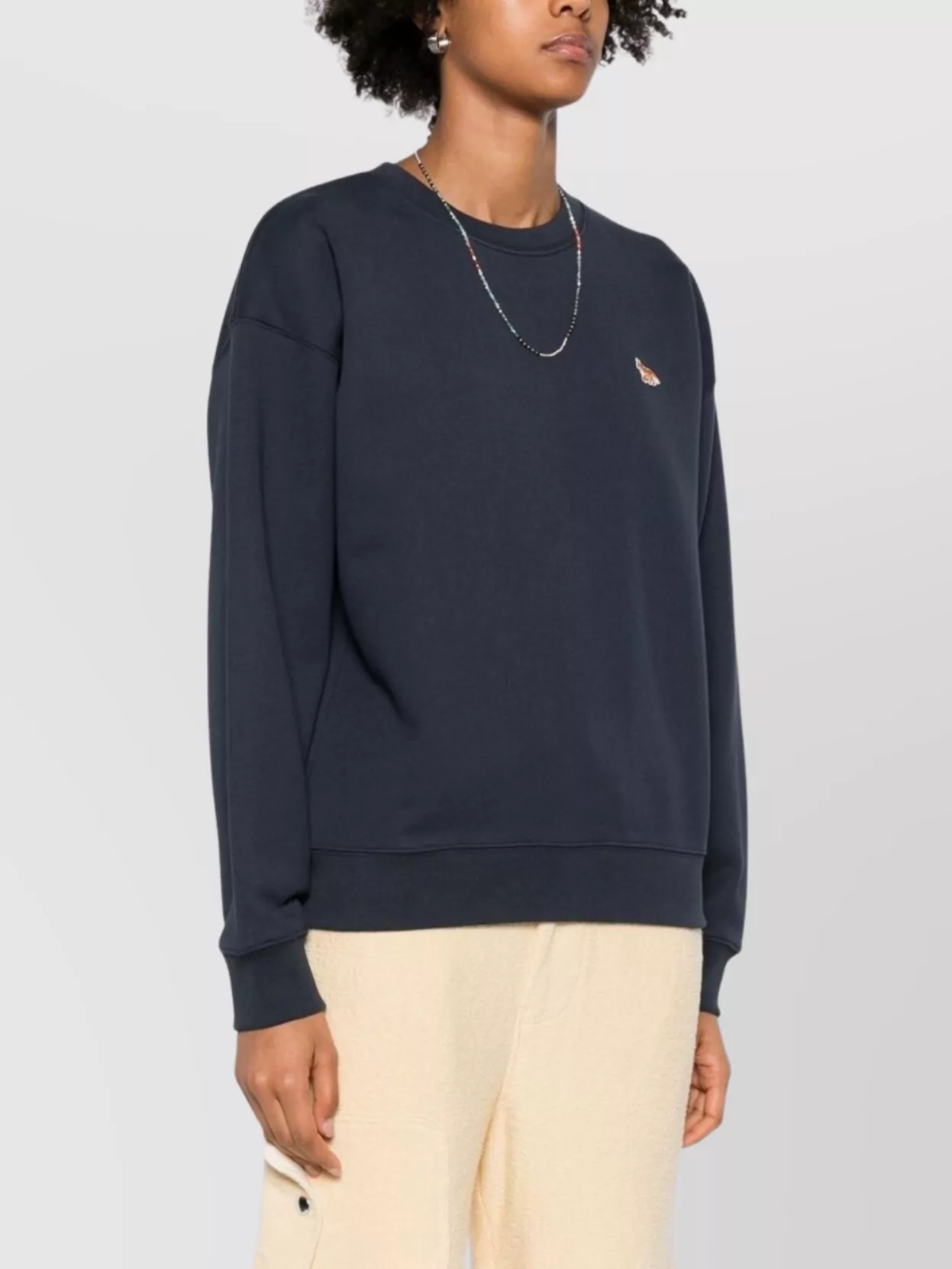 Maison Kitsuné Cotton Sweatshirt With Embroidered Fox Detail