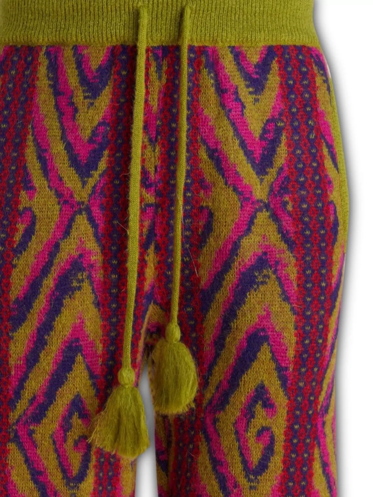 Gucci Elastic Waistband Knit Texture Ribbed Cuffs Trousers