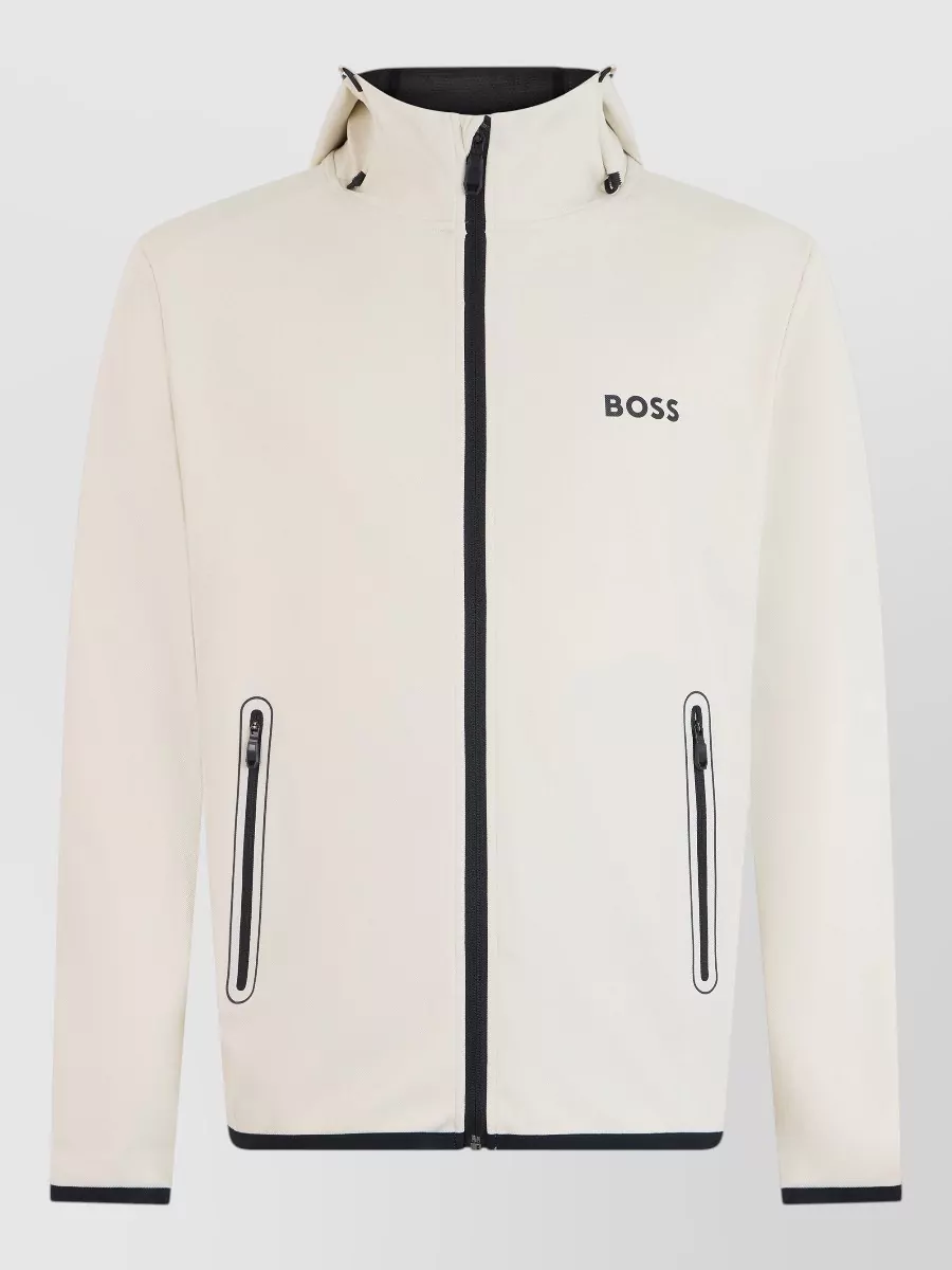 Boss Hooded zip-up lightweight jacket