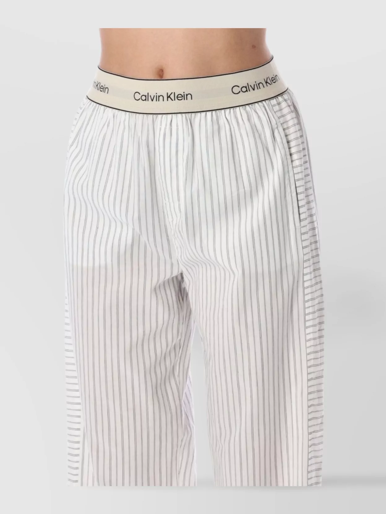 Calvin Klein Striped Pajama Bottoms Elastic Waistband