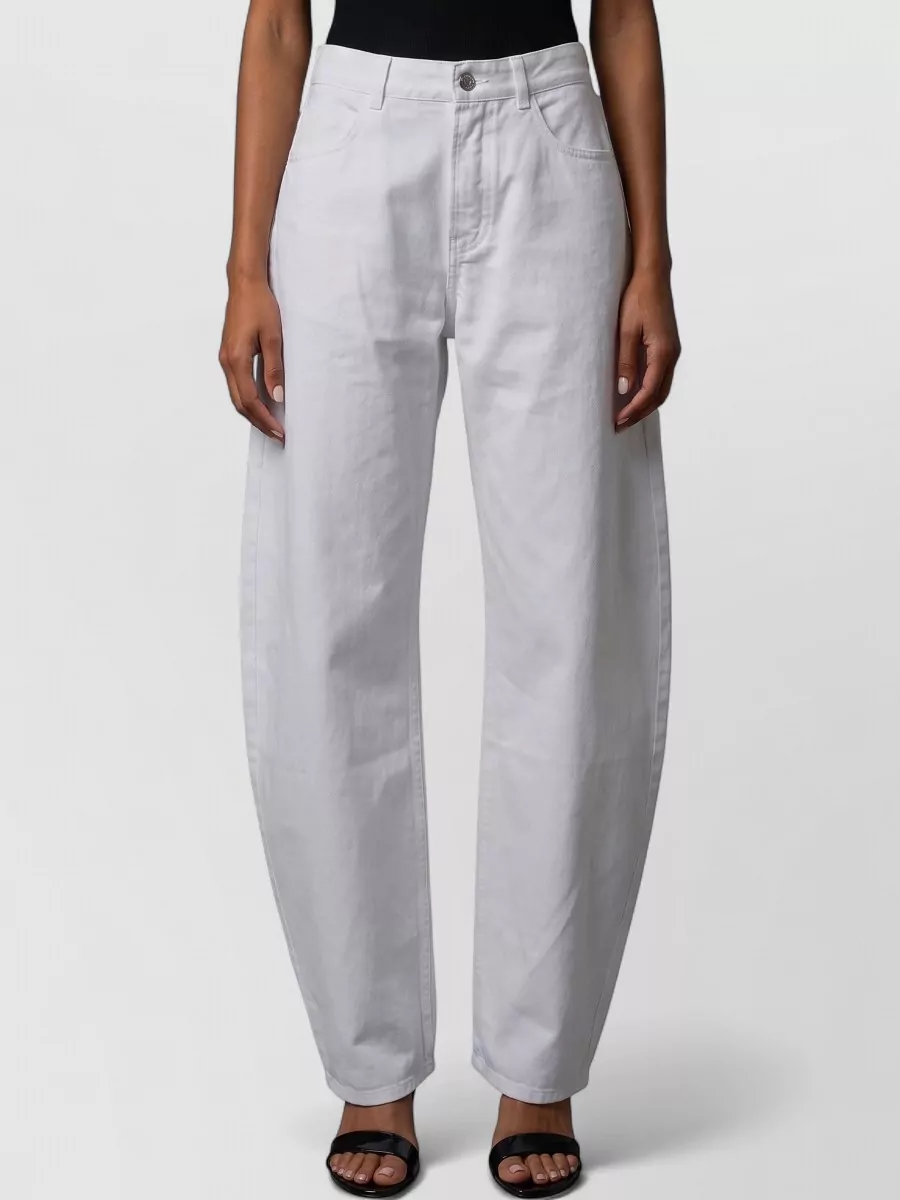 Alaïa denim mid-rise wide-leg ankle-length jeans