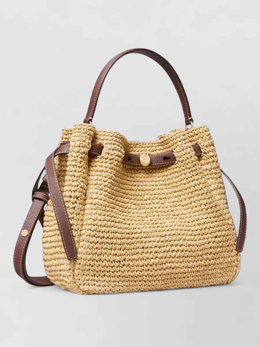 Tory Burch Romy Straw Bucket Bag