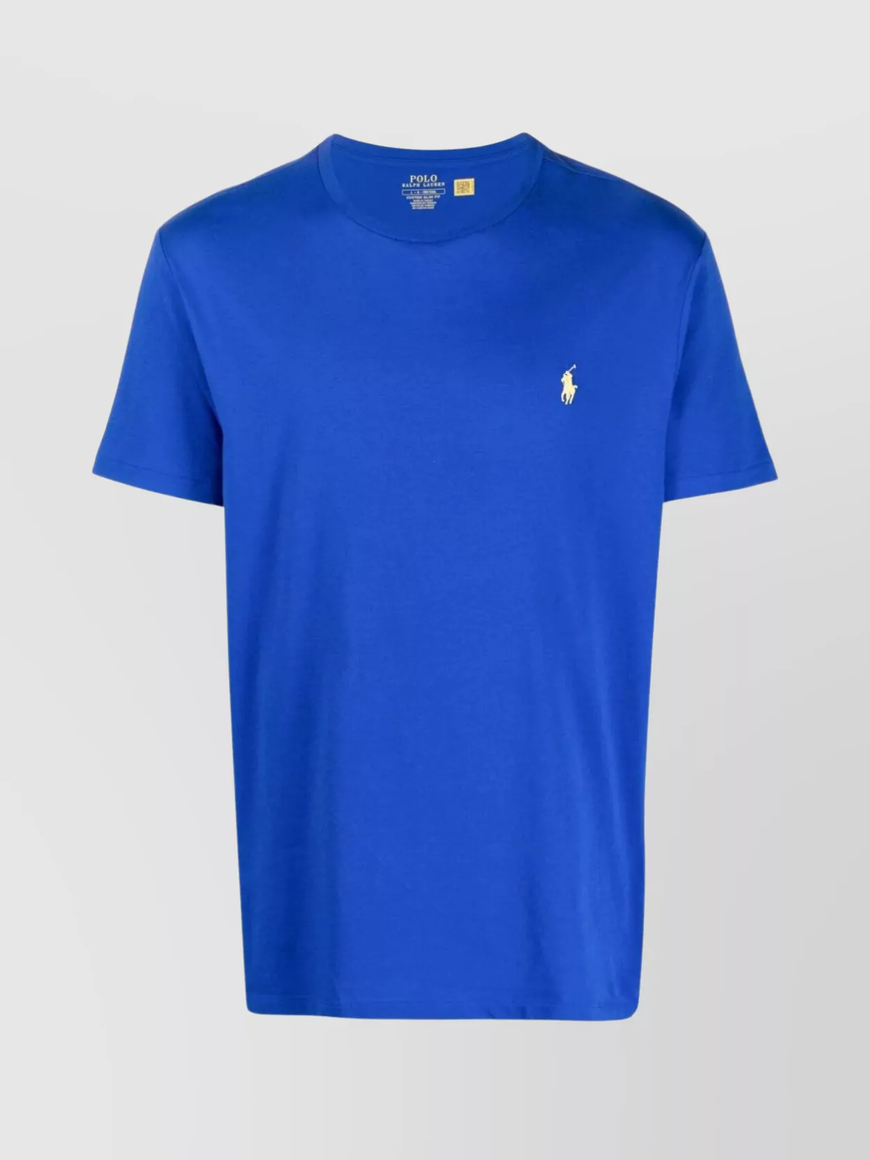 Shop Polo Ralph Lauren Fitted Logo Crewneck T-shirt In Blue