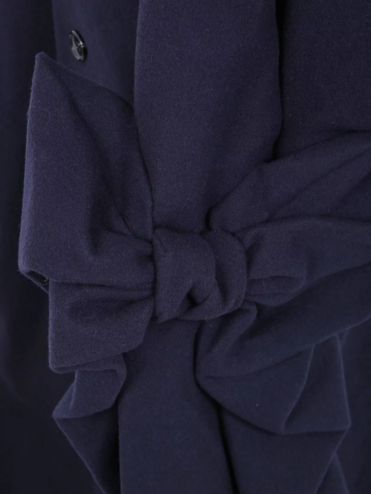 Comme Des Garçons Draped Coat With Bow And Wide Collar