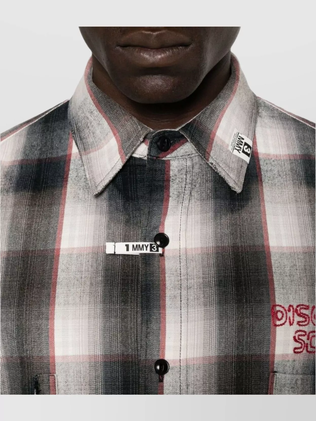 Maison Mihara Yasuhiro Embroidered Detail Checked Pattern Shirt
