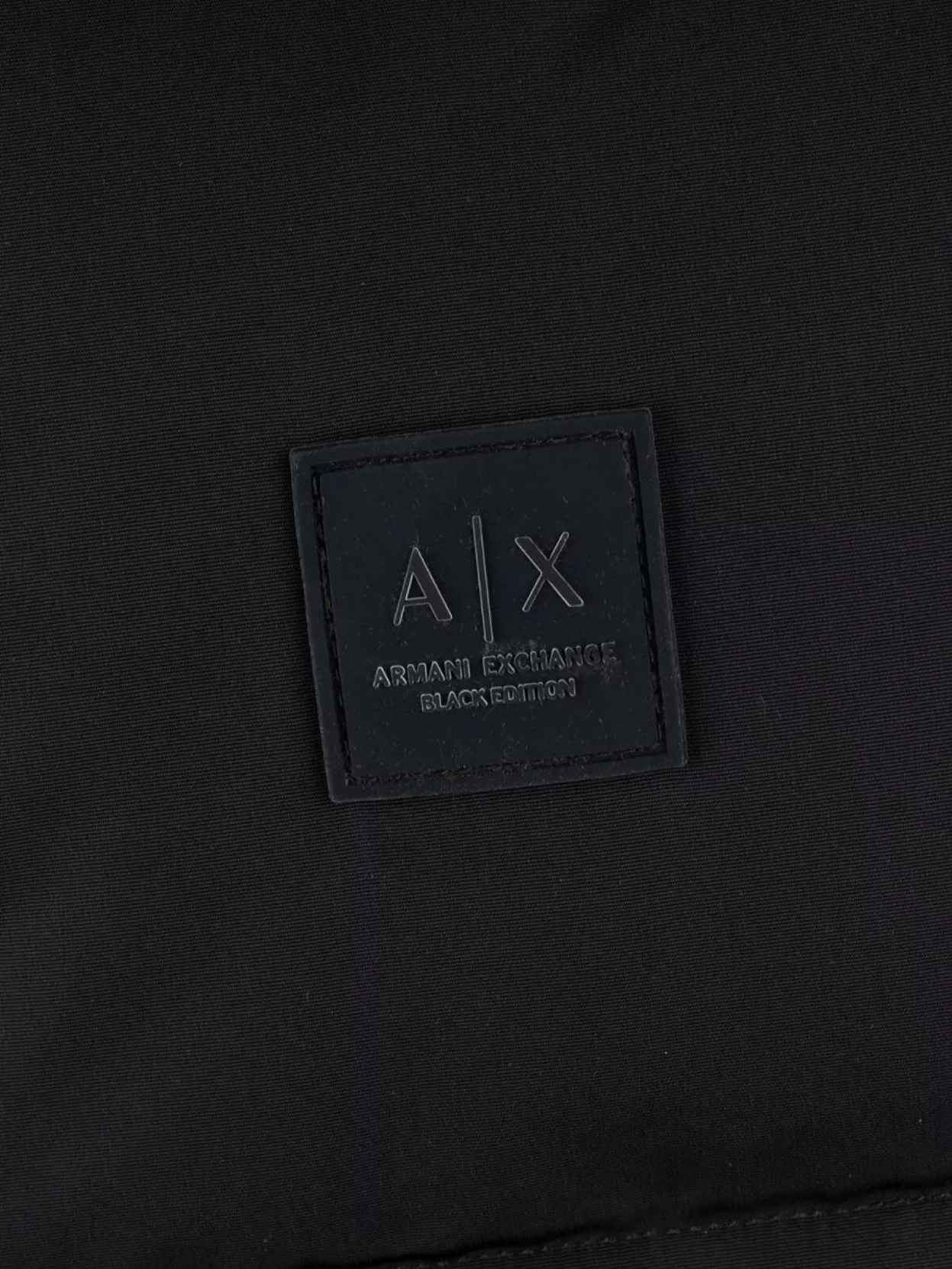Armani Exchange Quilted High Collar Coat With Side Pockets In Black
