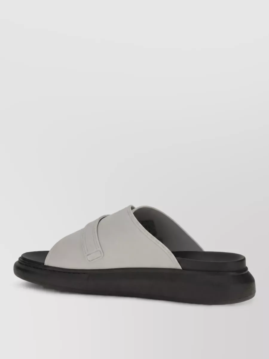 Alexander Mcqueen Leather Buckle Slide Sandals
