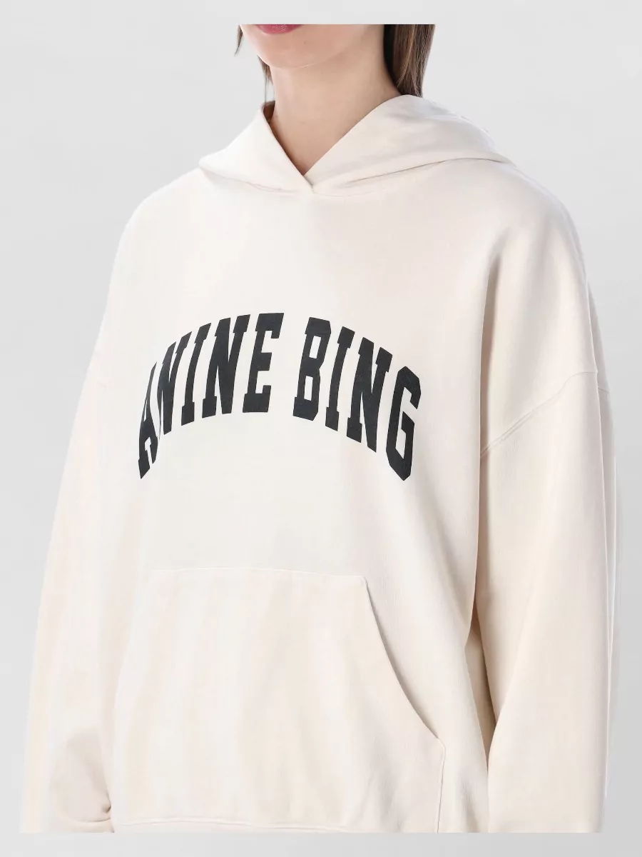 Anine Bing Cotton Oversized Logo-Print Hoodie