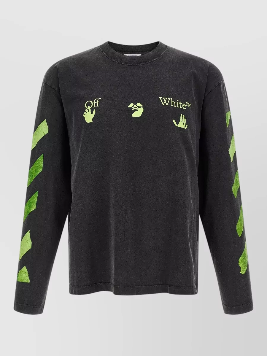 Off-White cotton printed long-sleeve t-shirt