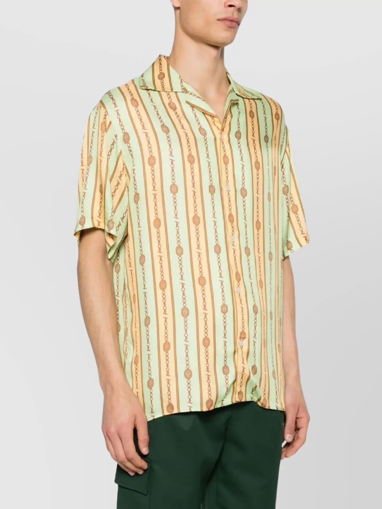 Drôle De Monsieur Striped Jewel Shirt Short Sleeves