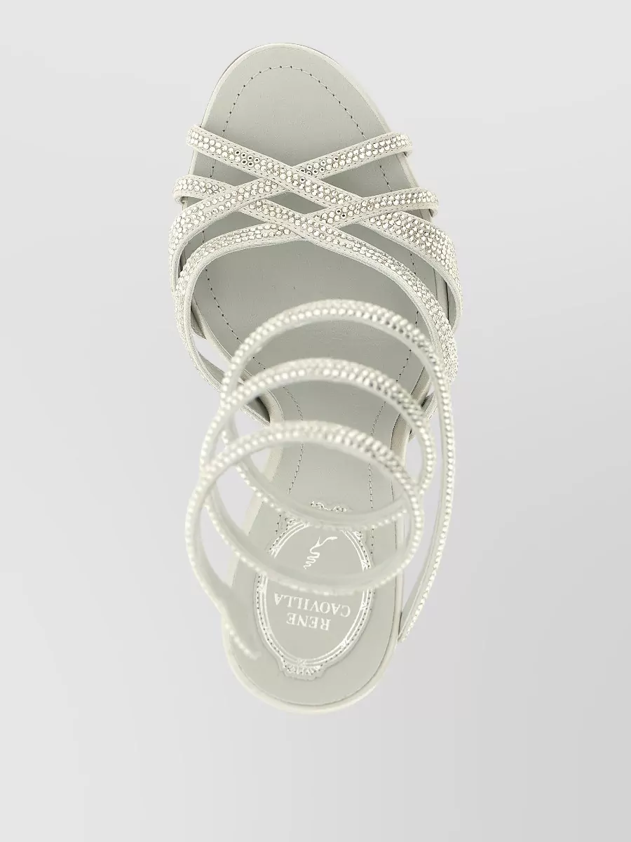Rene Caovilla Crystal-Embellished Satin Sandals
