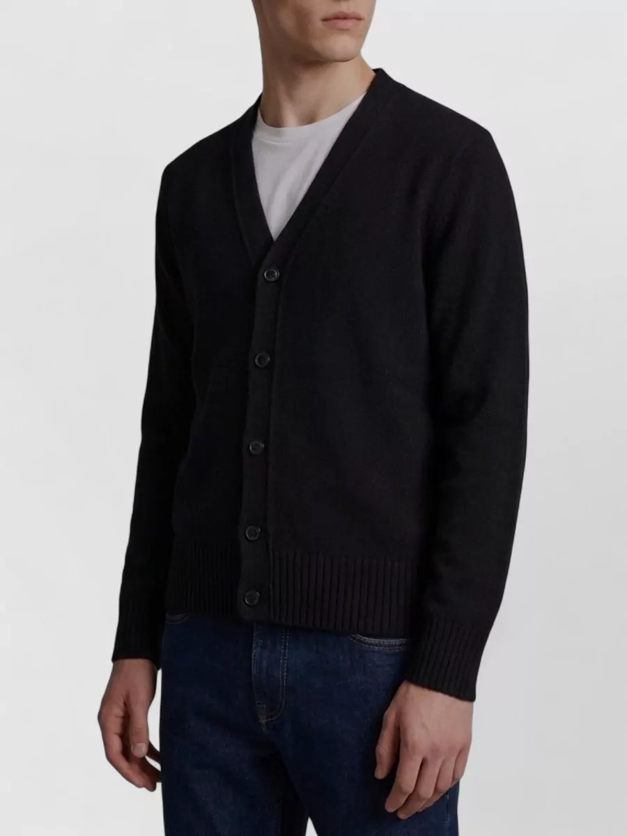 Ami Paris cashmere v-neck ribbed regular-fit cardigan