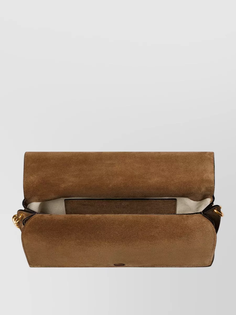 Gucci Chain Clutch Bag Monogram Pattern Strap