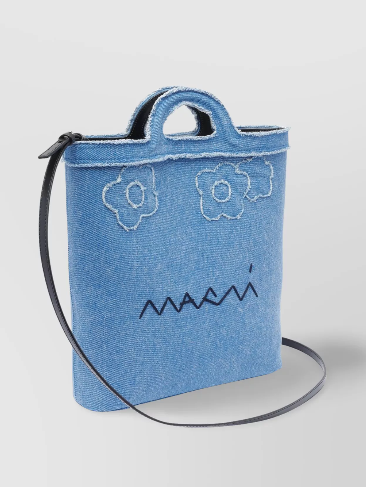 Marni Tropicalia Denim Embroidered Shoulder Bag