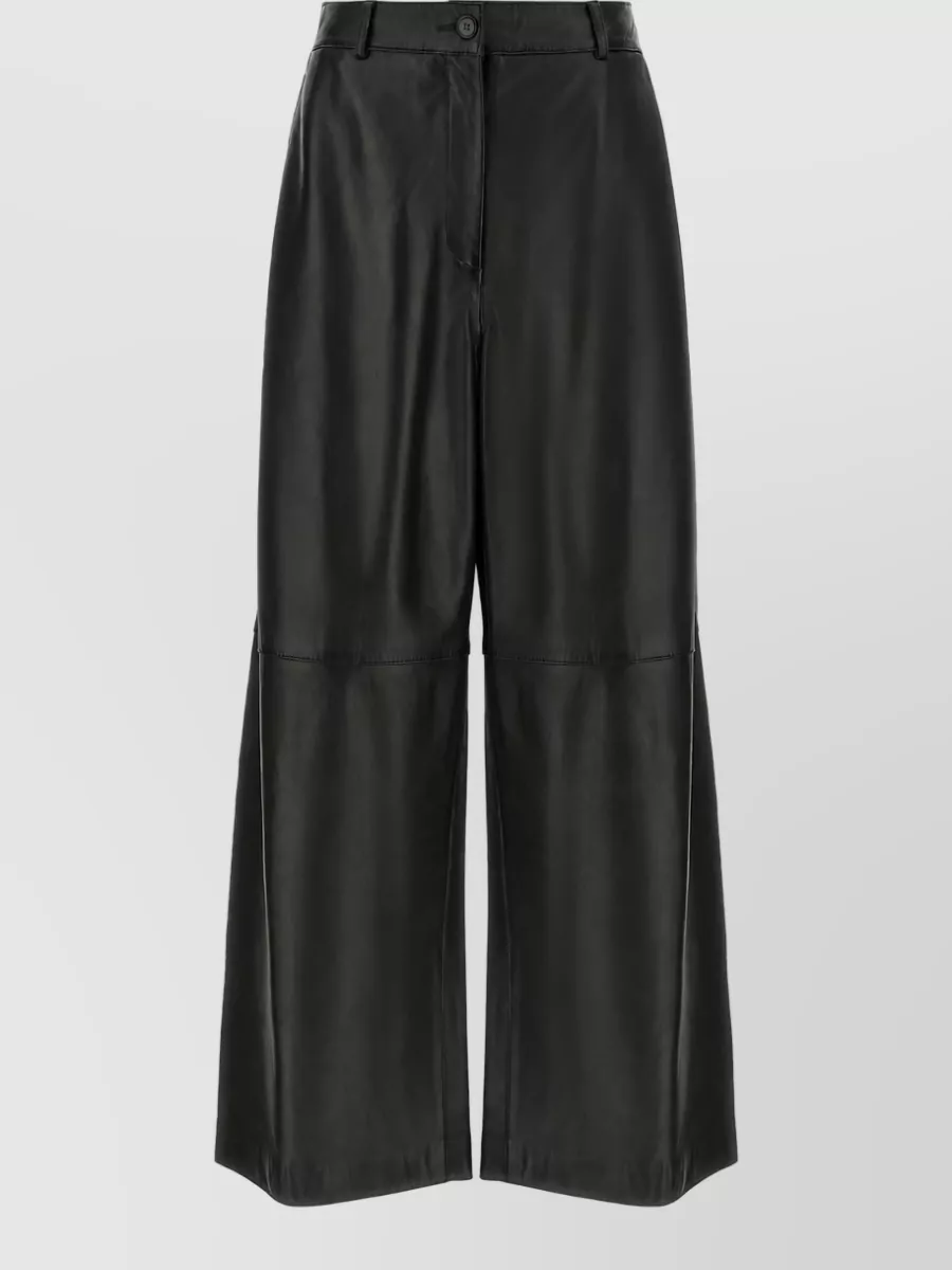 P.a.r.o.s.h. lamb leather high-rise wide-leg trousers