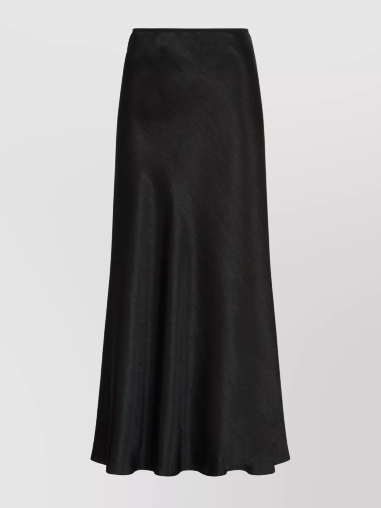 Maison Margiela Midi A-line Satin Skirt High Waist In Black