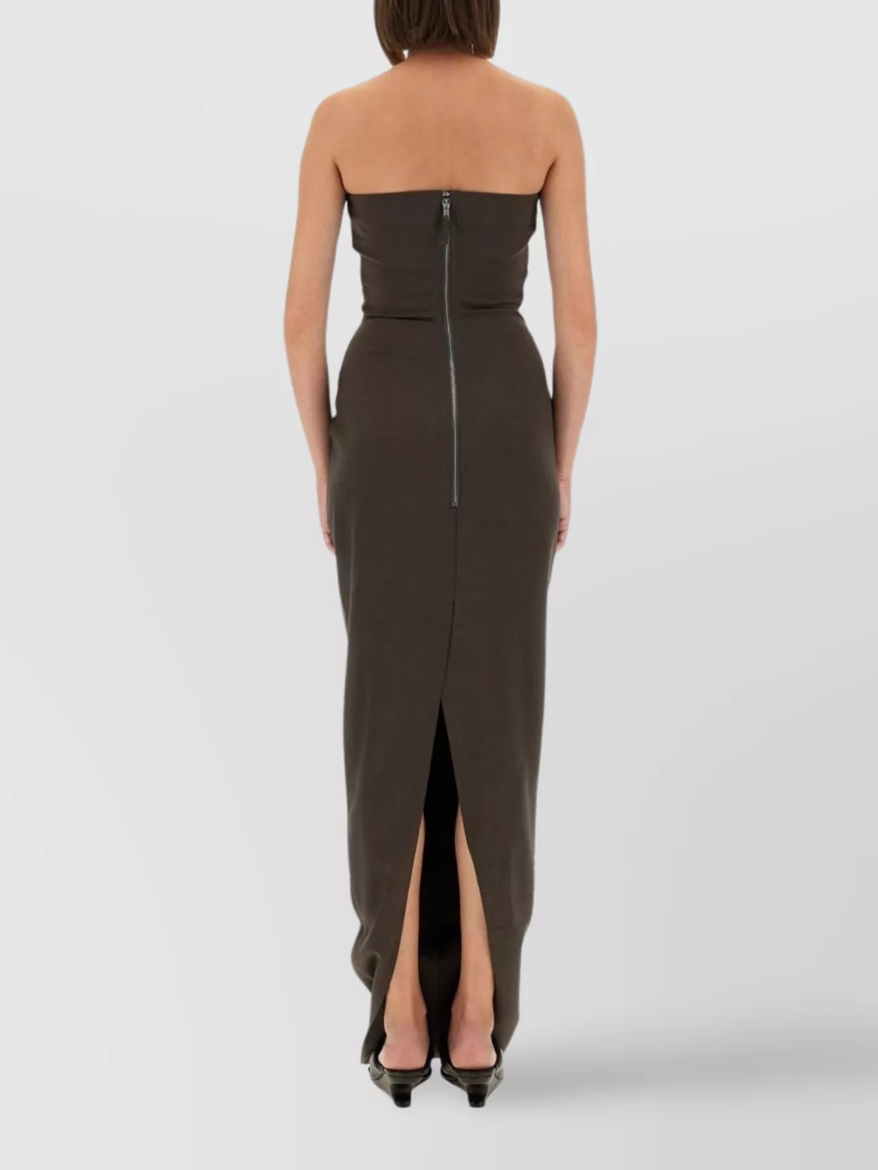 Rick Owens Strapless Floor-Length Dress Side Slit