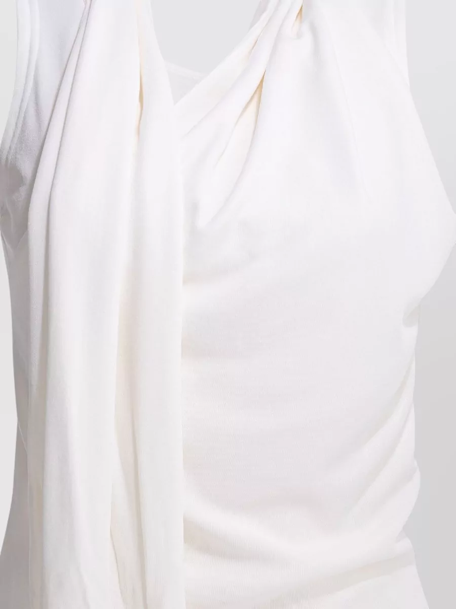 Ami Paris Draped Detail Sleeveless Top Fitted Silhouette