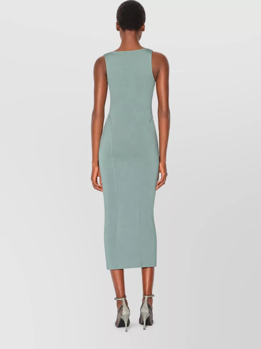 Alaïa Silk Blend Sleeveless Body-Conscious Midi Dress