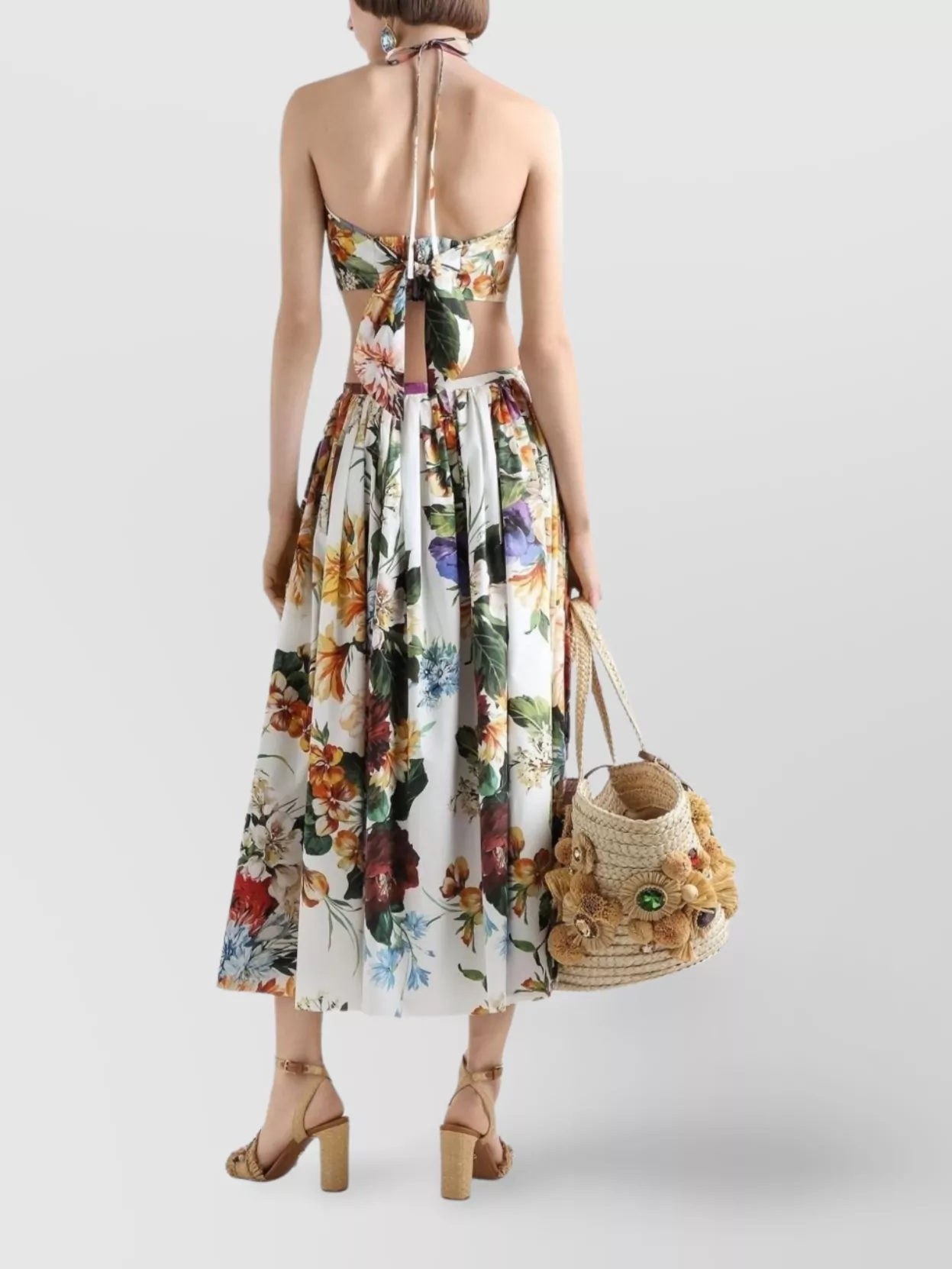 Dolce&Gabbana Floral Bouquet Print Midi Skirt