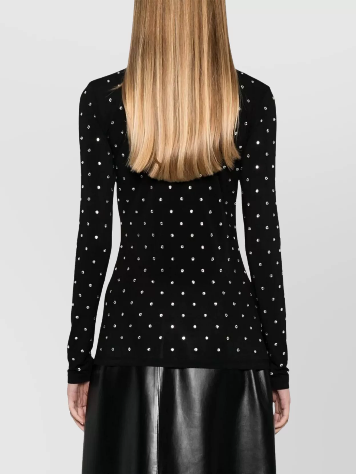Paco Rabanne Turtleneck Embellished Fitted Silhouette Long Sleeves