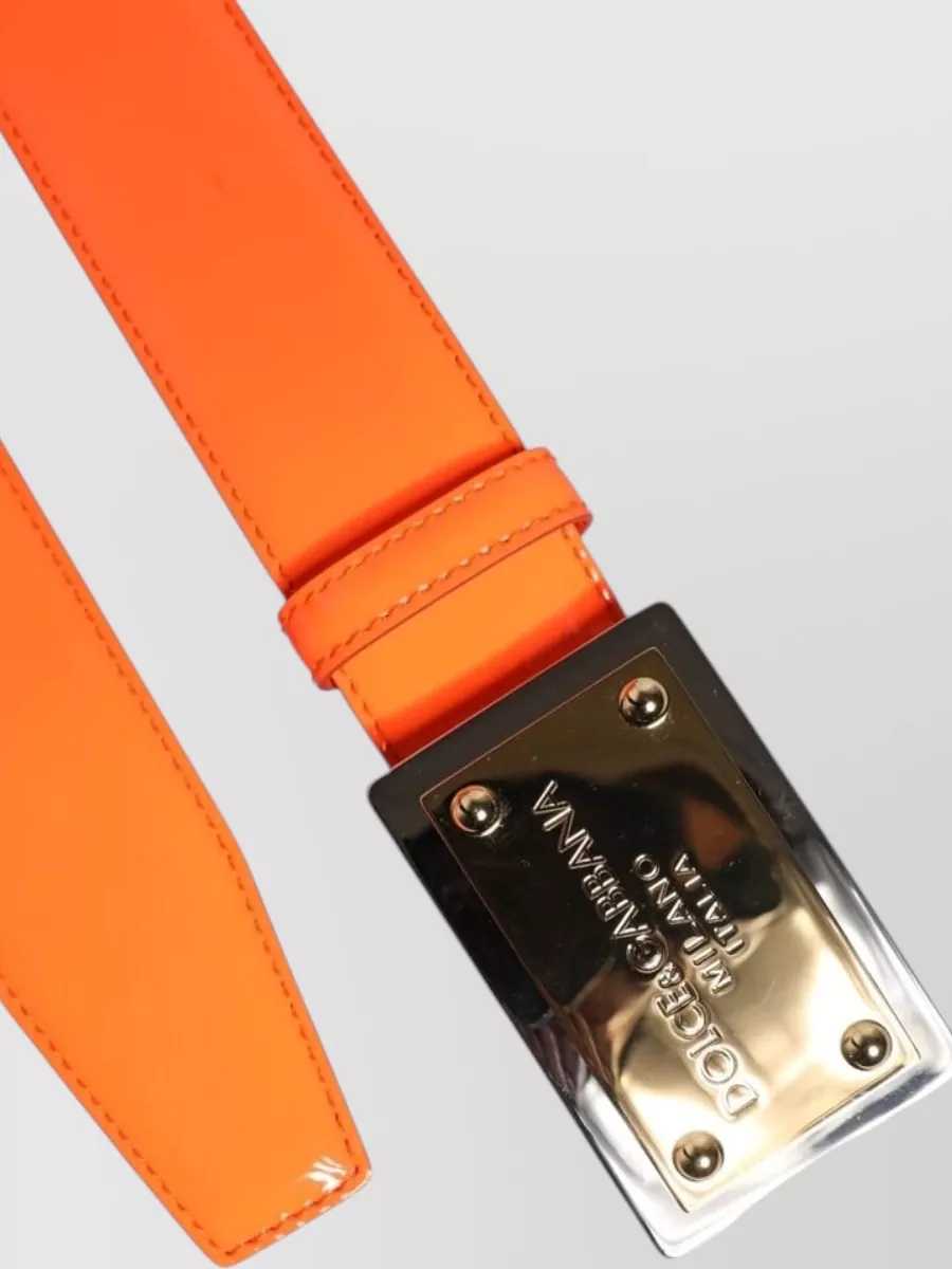Dolce&Gabbana Leather Logo Buckle Belt