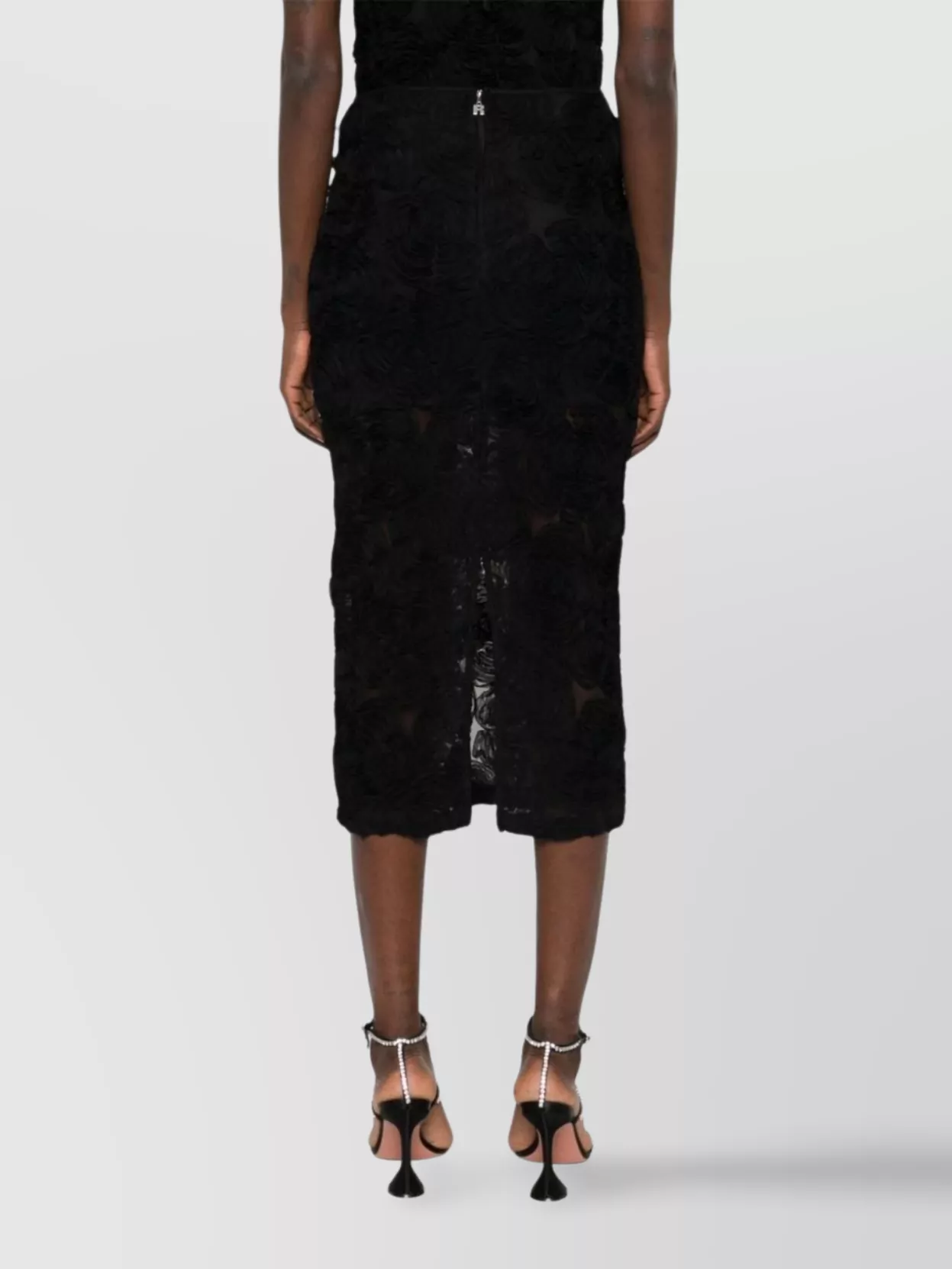 Rotate Birger Christensen Floral Mesh Pencil Skirt