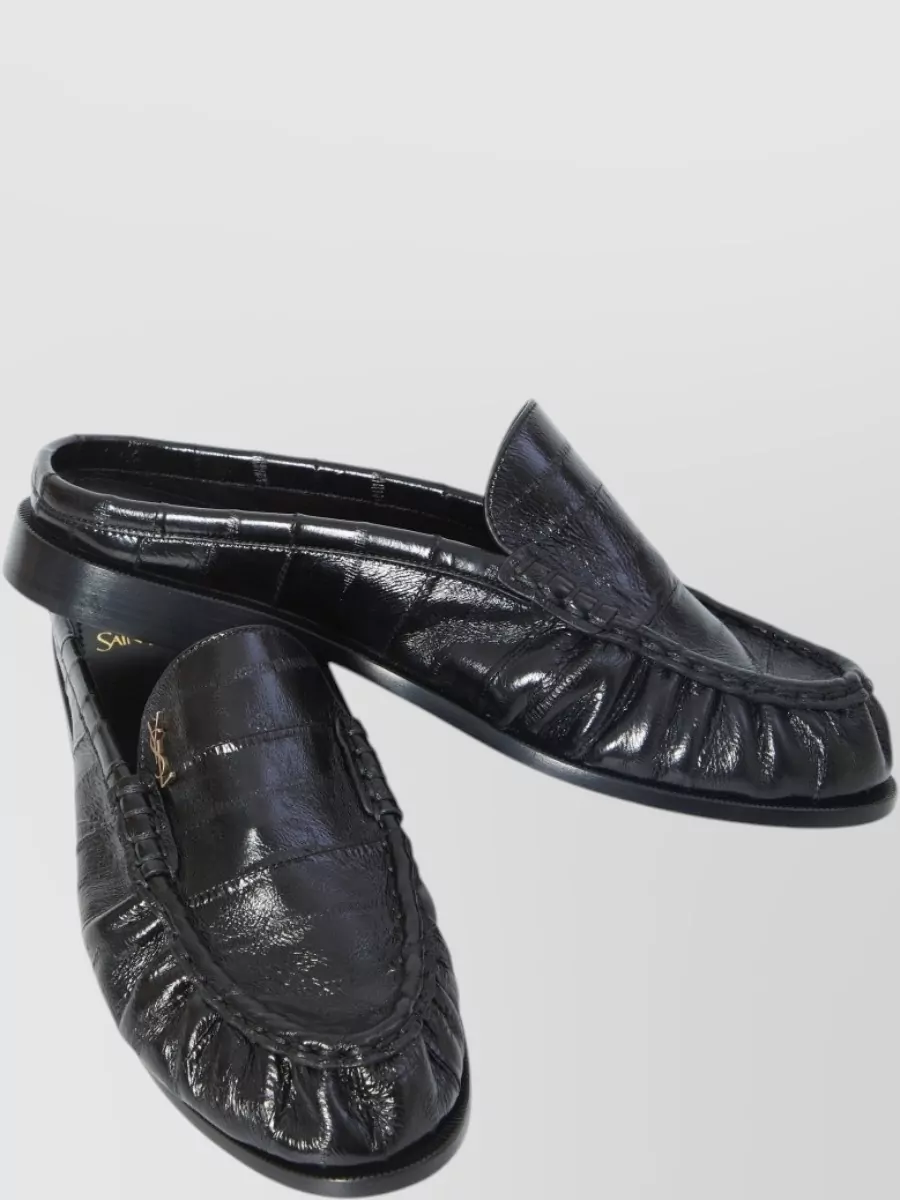 Saint Laurent Eel Leather Backless Loafers