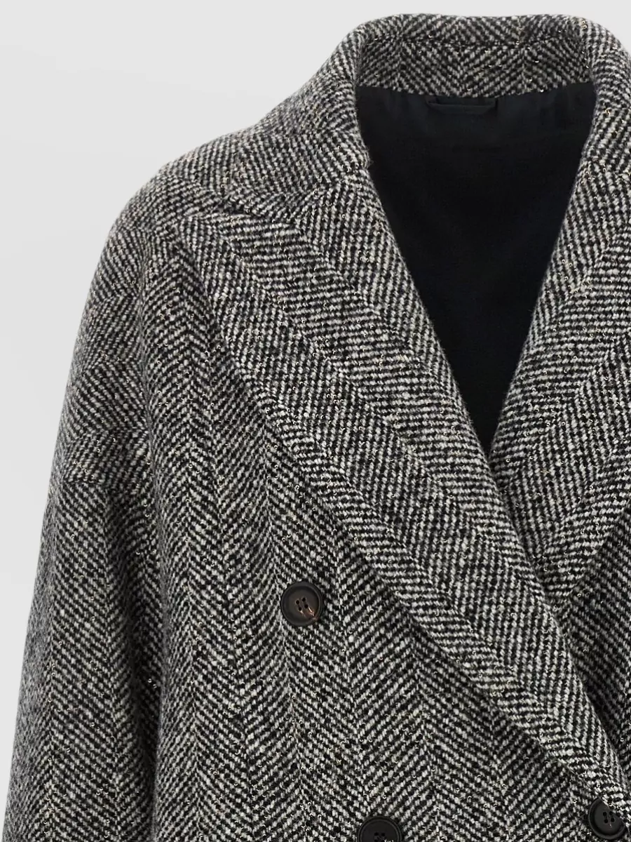 Brunello Cucinelli Virgin Wool And Alpaca Double-Breasted Chevron Coat