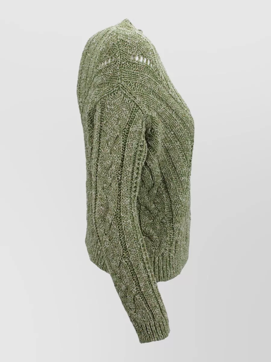 S Max Mara Alpaca-Blend Cable-Knit Cropped Jumper
