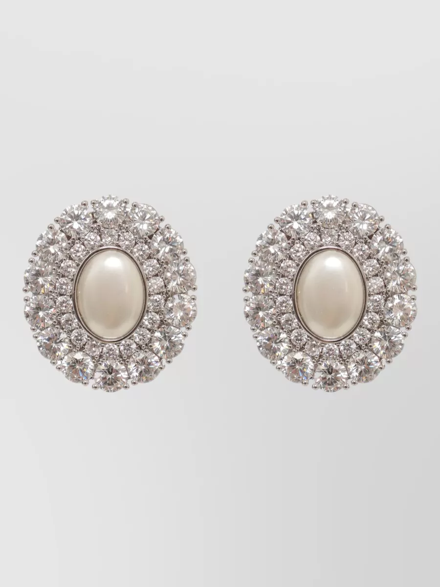 Self-Portrait Crystal And Pearl Earrings