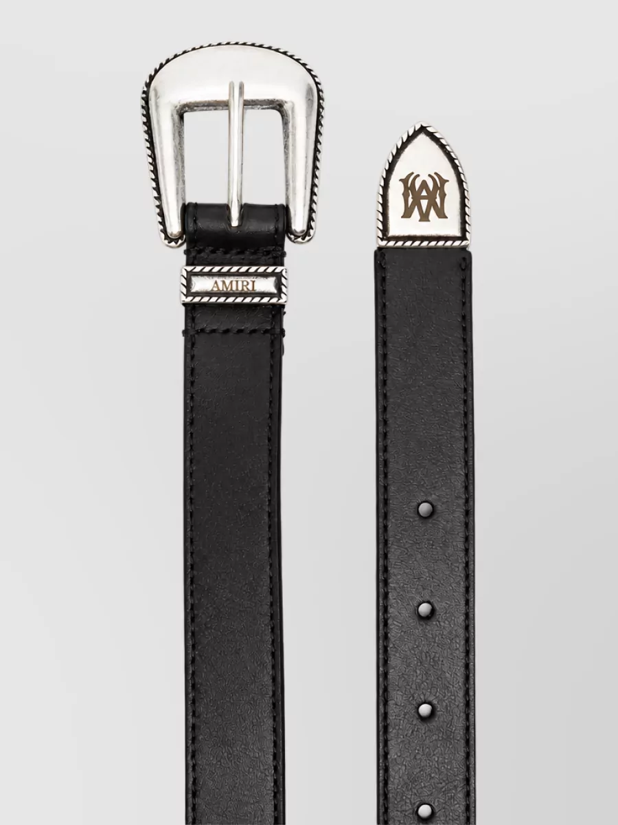 Amiri Leather Western Belt