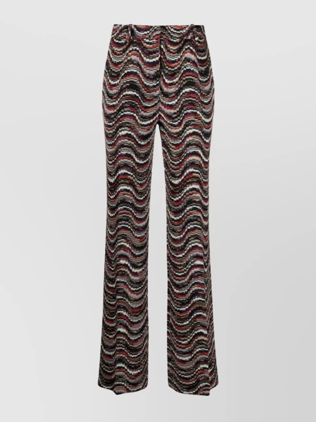 Missoni High Waist Flared Leg Knit Trousers In Purple