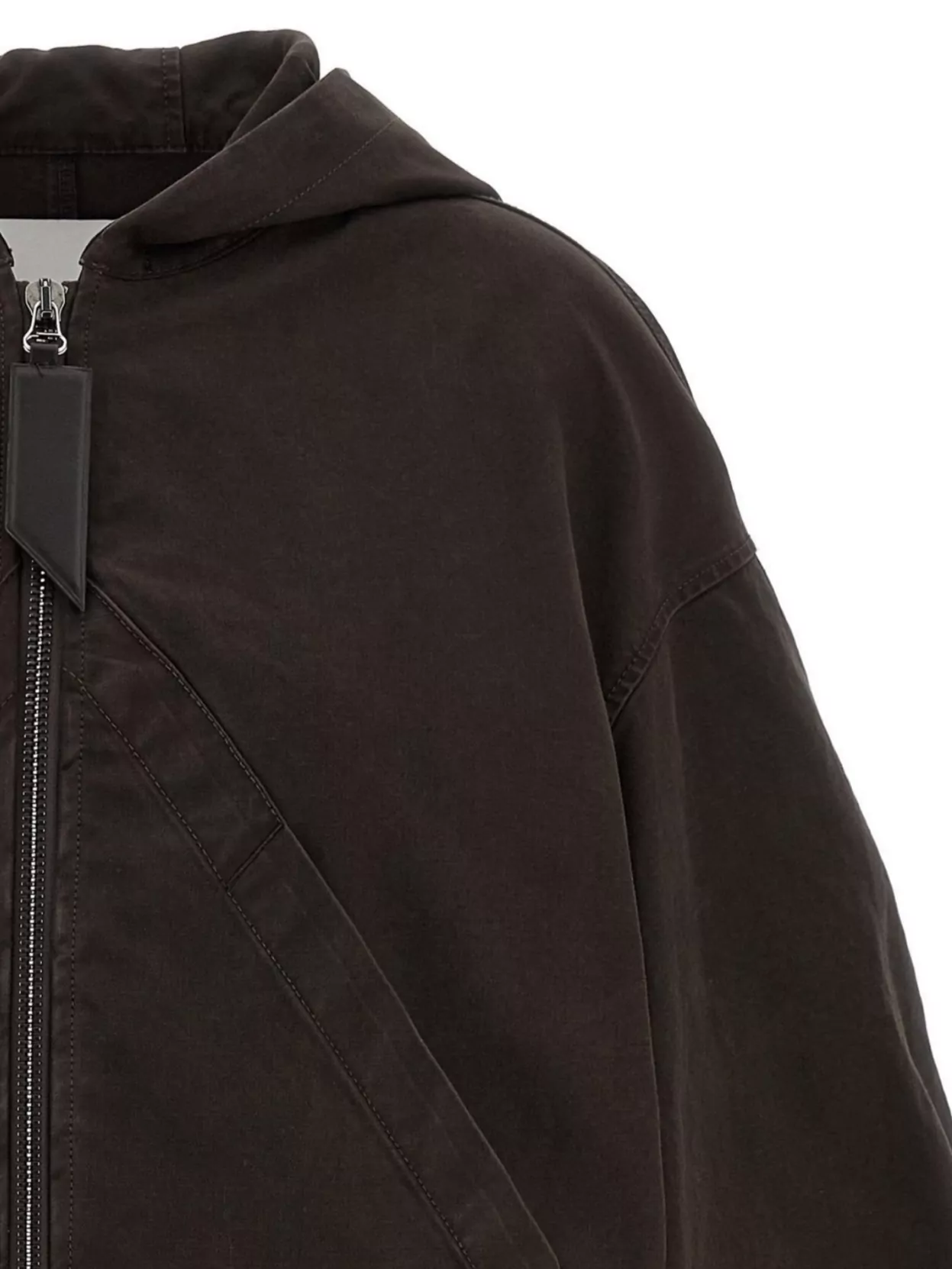 Attico Bomber Jacket With Hood And Ribbed Finish